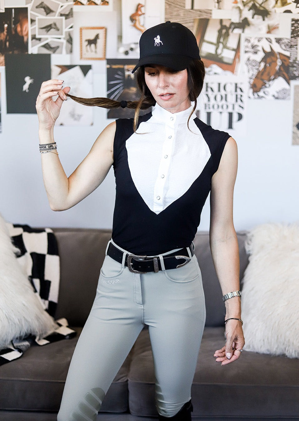 Milton Menasco | Victory Gallop Sleeveless Equestrian Top, Street_and_Saddle, local_plus_size_inclusive_ethical