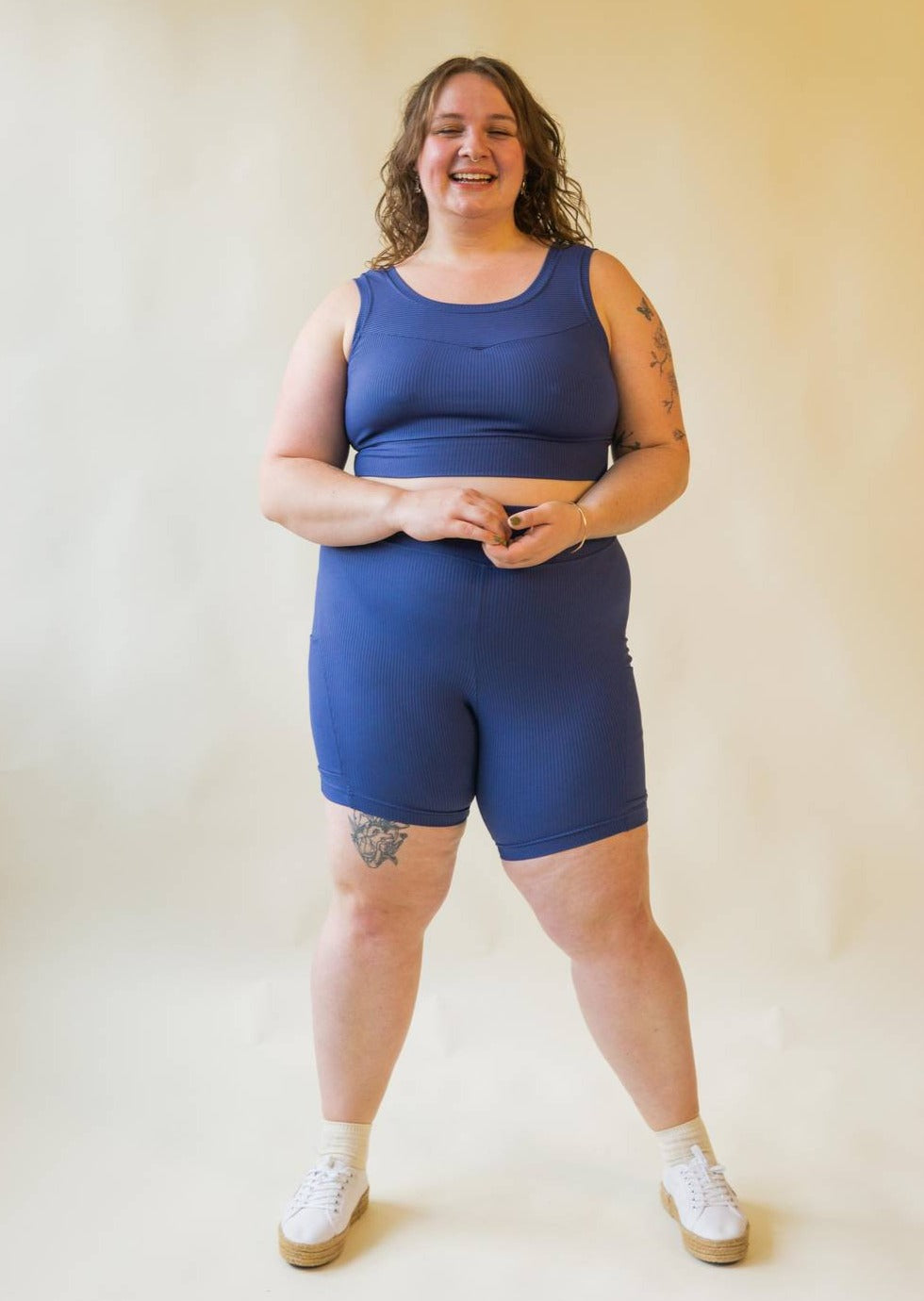 Bronco | Rib Knit Bike Shorts in Navy, Street_and_Saddle, local_plus_size_inclusive_ethical