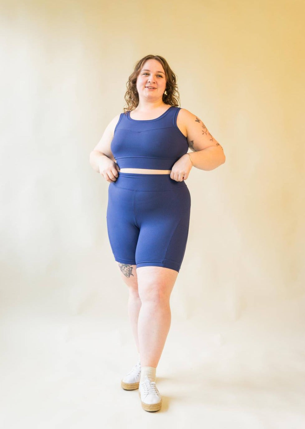 Bronco | Rib Knit Bike Shorts in Navy, Street_and_Saddle, local_plus_size_inclusive_ethical