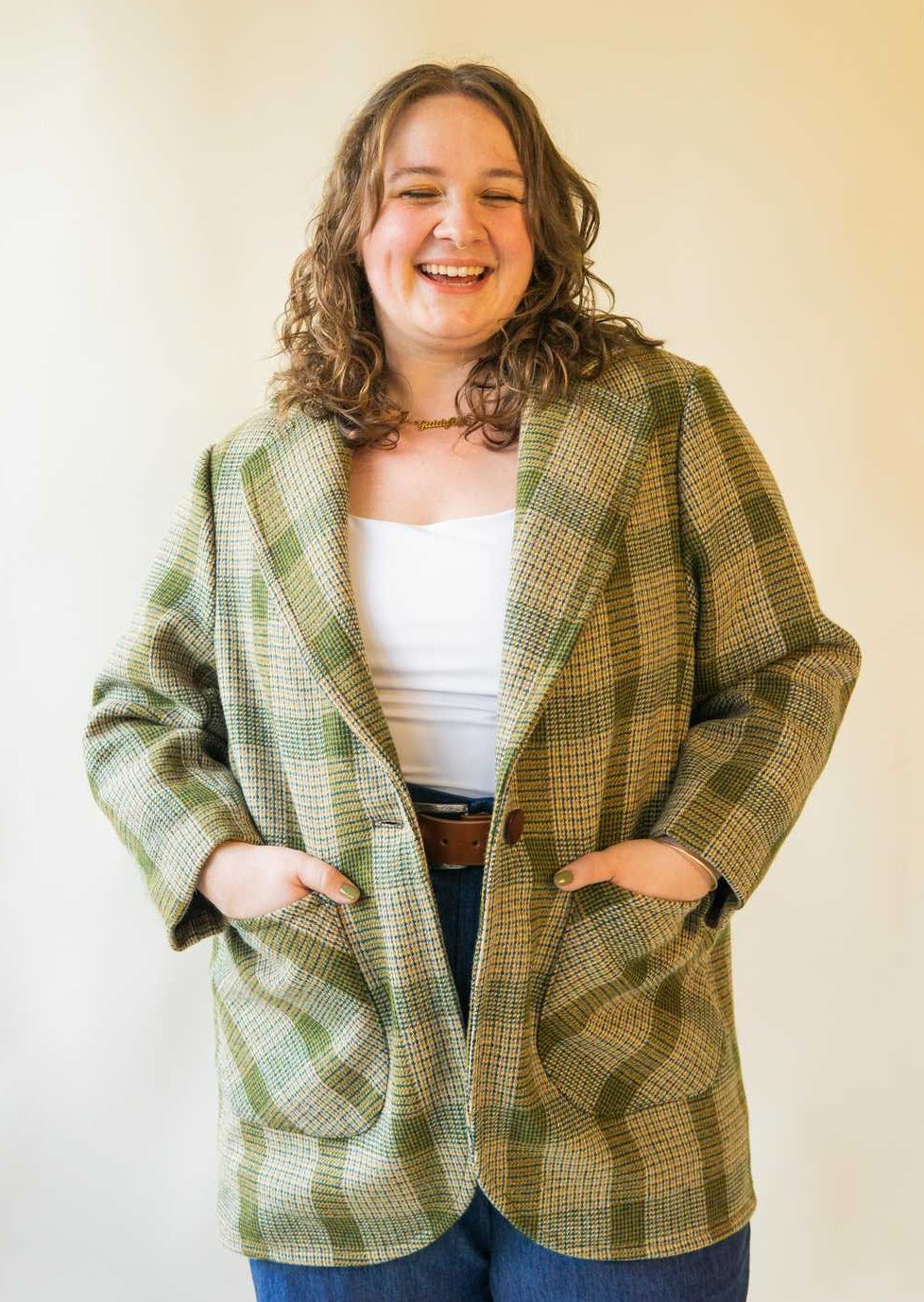 Suffolk Blazer | Plaid Wool Overcoat, Street_and_Saddle, local_plus_size_inclusive_ethical