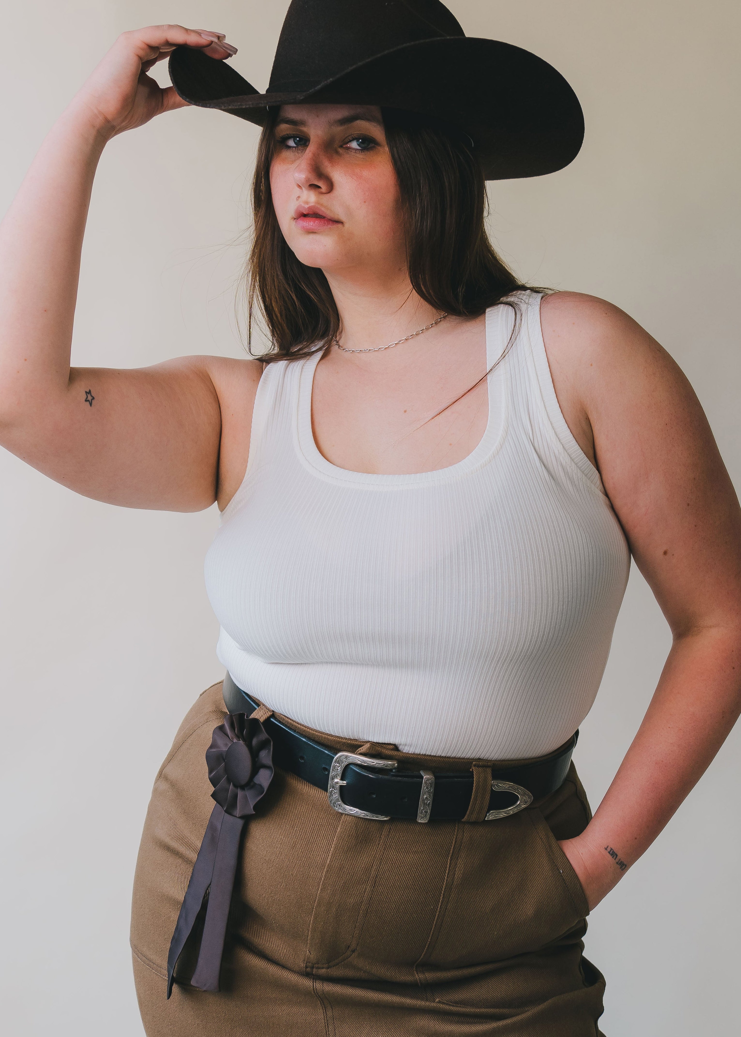 Prospect | White Rib Tank Top, Street_and_Saddle, local_plus_size_inclusive_ethical