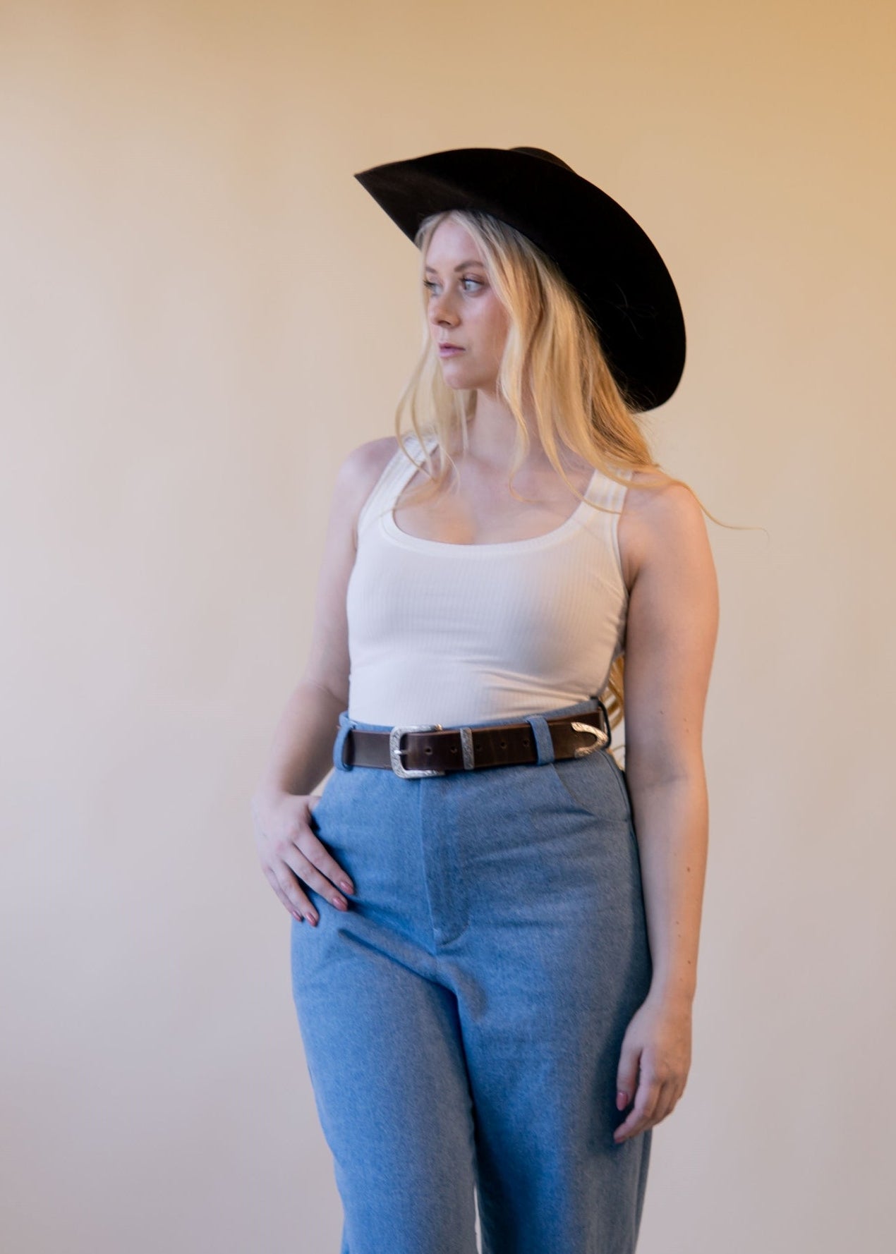 Prospector | White Rib Tank Top, Street_and_Saddle, local_plus_size_inclusive_ethical