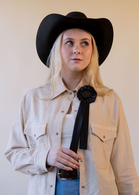 Milton Menasco | Lariat Satin Rosette Brooch