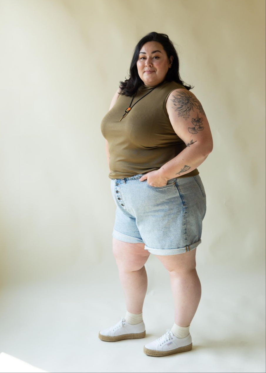 Jumper | Sleeveless Mockneck Knit Top, Street_and_Saddle, local_plus_size_inclusive_ethical