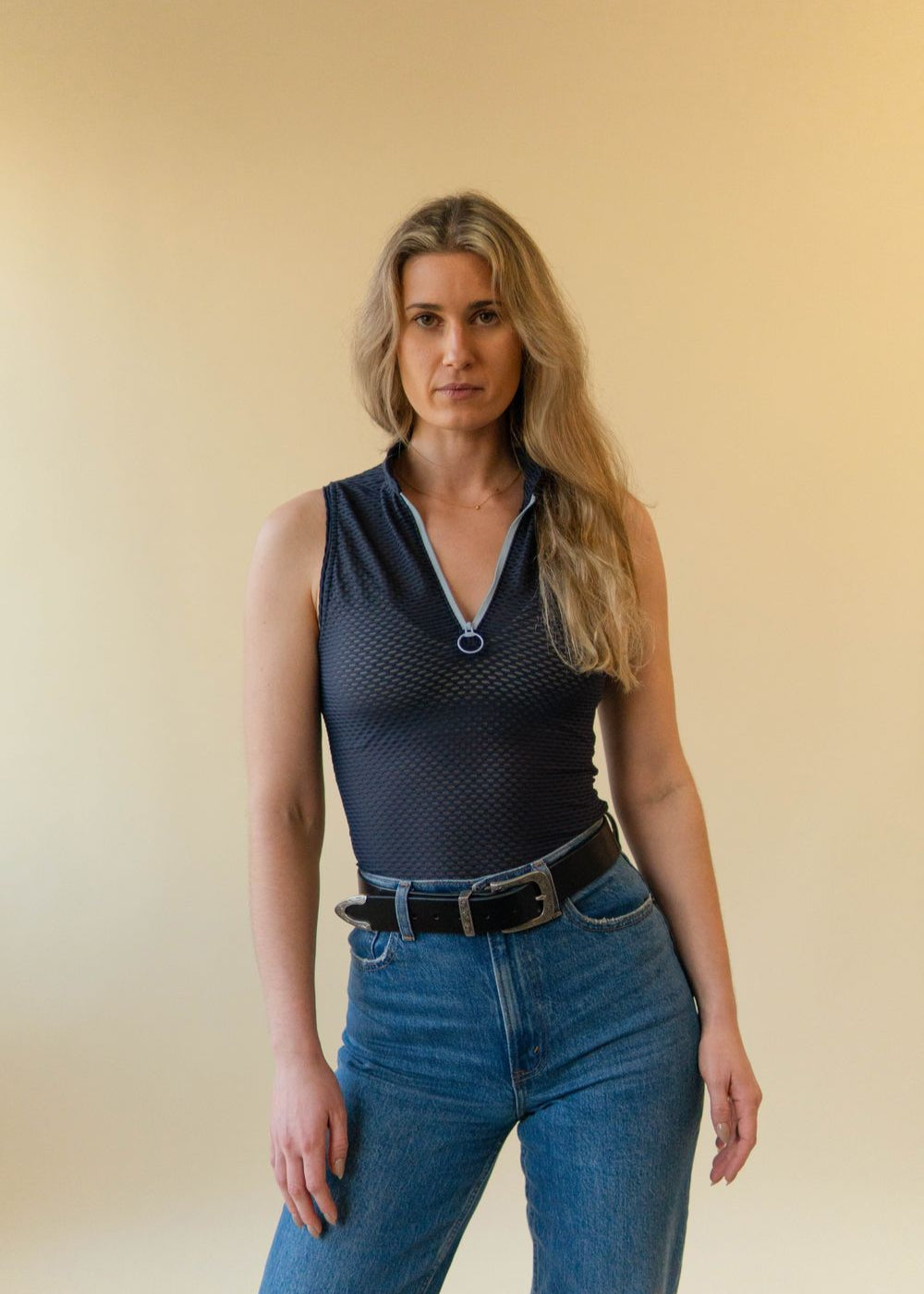 Haystack | Quarter Zip Mesh Henley Top, Street_and_Saddle, local_plus_size_inclusive_ethical
