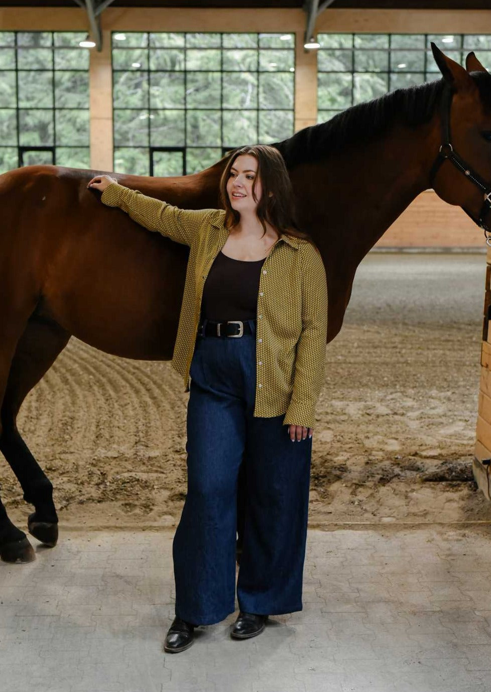 Hickstead Trouser | Chambray Wide Leg High Rise Pleated Pant, Street_and_Saddle, local_plus_size_inclusive_ethical