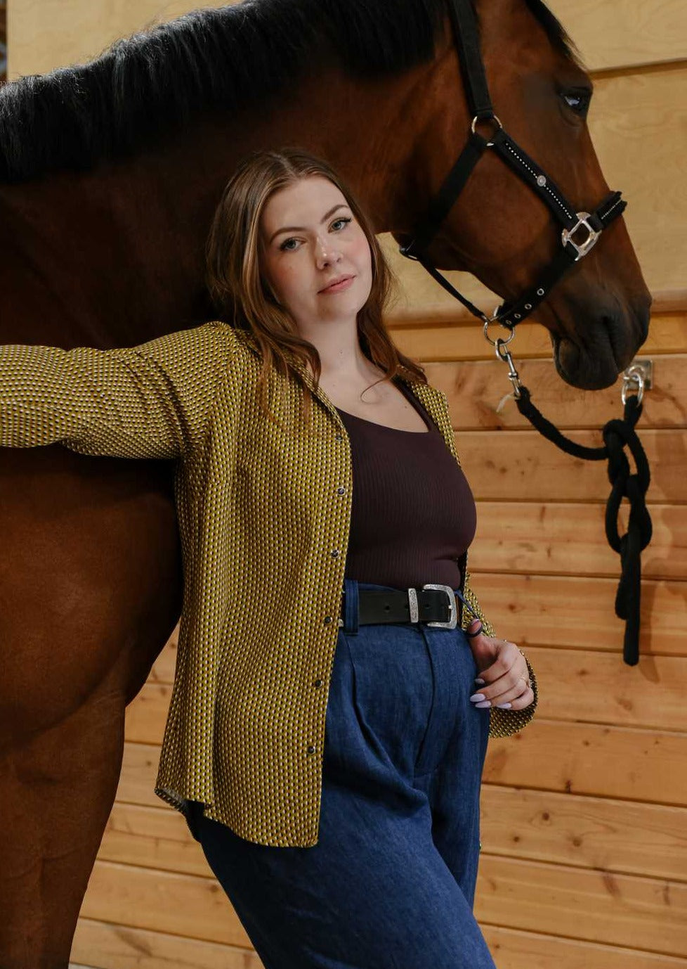 Hickstead Trouser | Chambray Wide Leg High Rise Pleated Pant, Street_and_Saddle, local_plus_size_inclusive_ethical