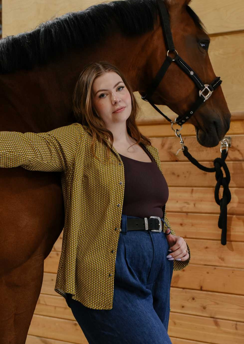 Horse Camp | Long Sleeve Print Blouse, Street_and_Saddle, local_plus_size_inclusive_ethical