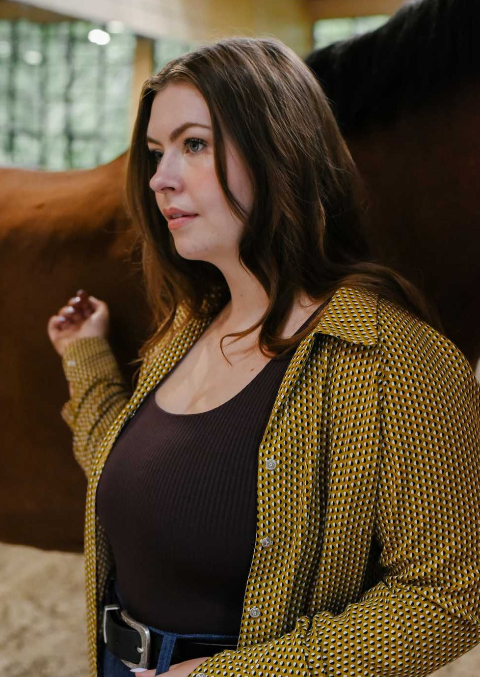 Horse Camp | Long Sleeve Print Blouse, Street_and_Saddle, local_plus_size_inclusive_ethical