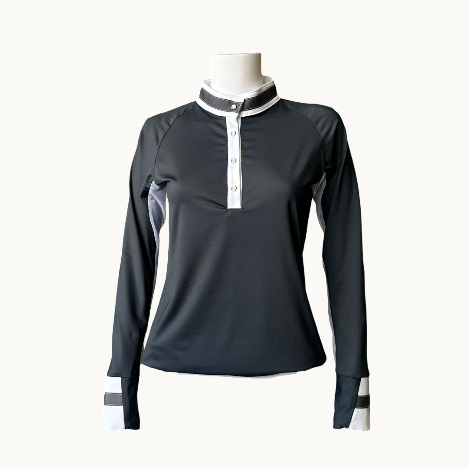 Milton Menasco | Gimme Ribbon Equestrian Top with Mesh Undersleeves, Street_and_Saddle, local_plus_size_inclusive_ethical