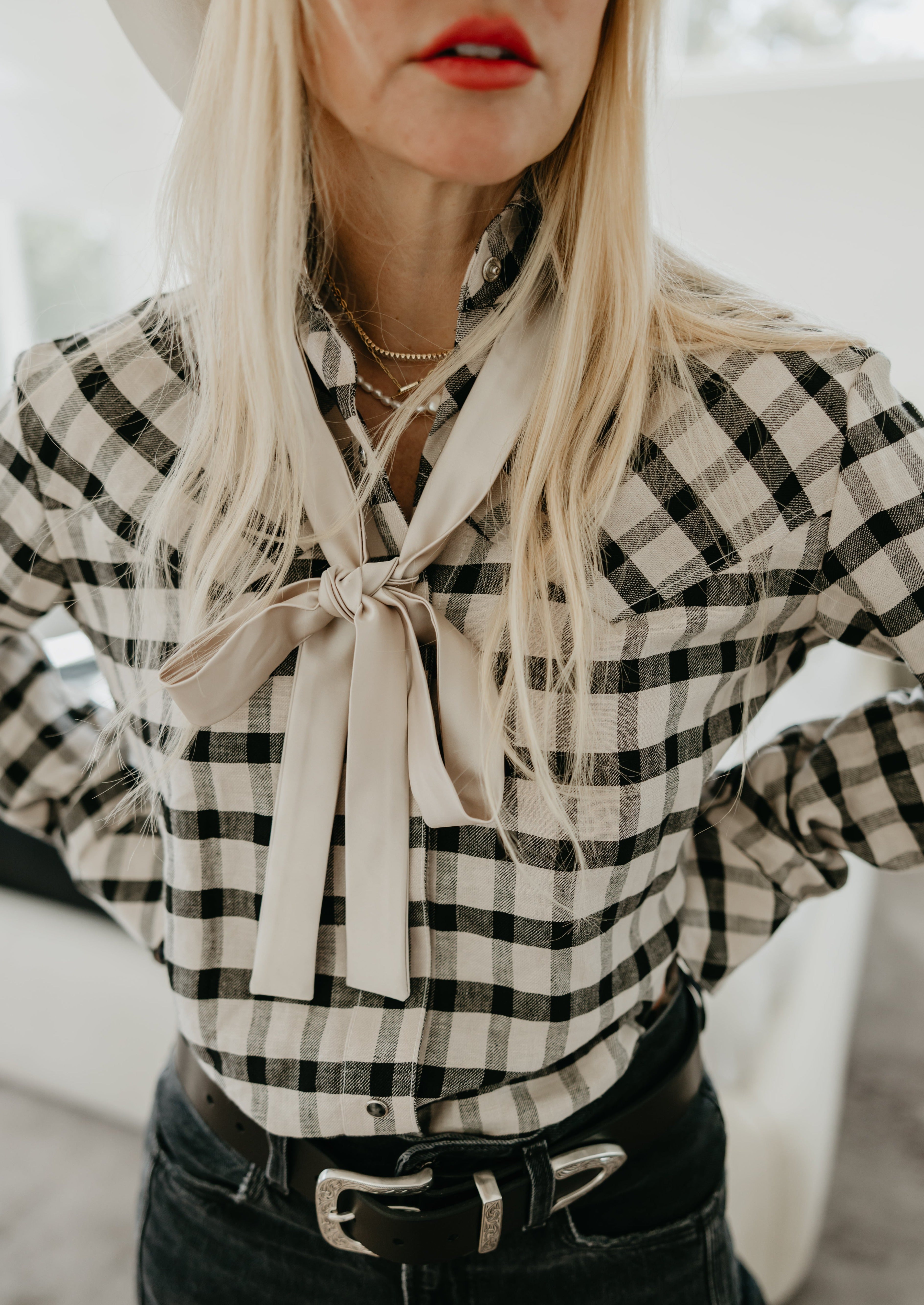 Milton Menasco | Colt Gingham Linen Western Shirt, Street_and_Saddle, local_plus_size_inclusive_ethical