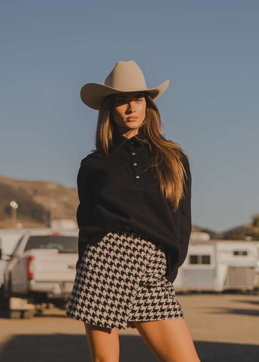 Milton Menasco | Ascot Houndstooth Wool Skirt, Street_and_Saddle, local_plus_size_inclusive_ethical