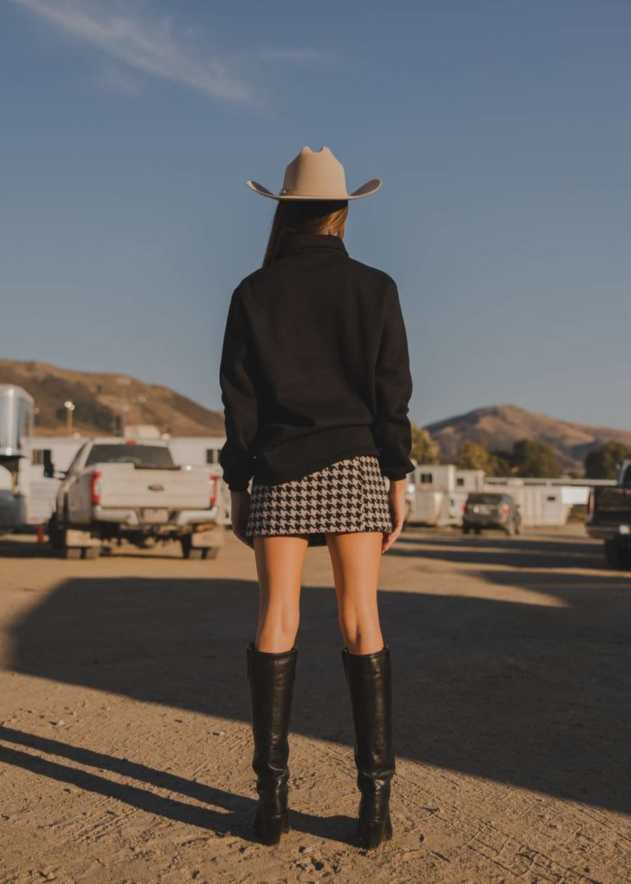 Milton Menasco | Ascot Houndstooth Wool Skirt, Street_and_Saddle, local_plus_size_inclusive_ethical