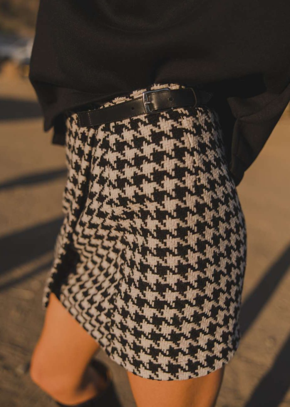 Milton Menasco | Ascot Houndstooth Wool Skirt, Street_and_Saddle, local_plus_size_inclusive_ethical
