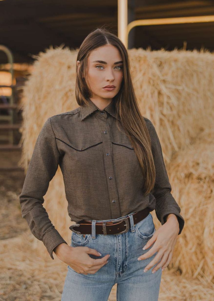 Milton Menasco | Colt Houndstooth Western Shirt, Street_and_Saddle, local_plus_size_inclusive_ethical