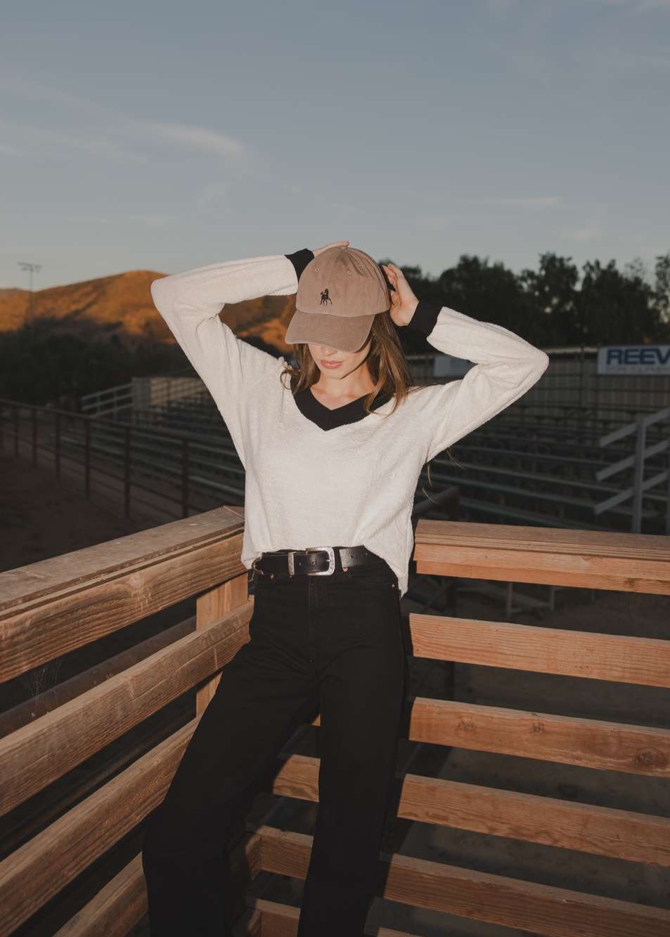 Milton Menasco | Fille Bouclé Cotton V-neck Sweater, Street_and_Saddle, local_plus_size_inclusive_ethical