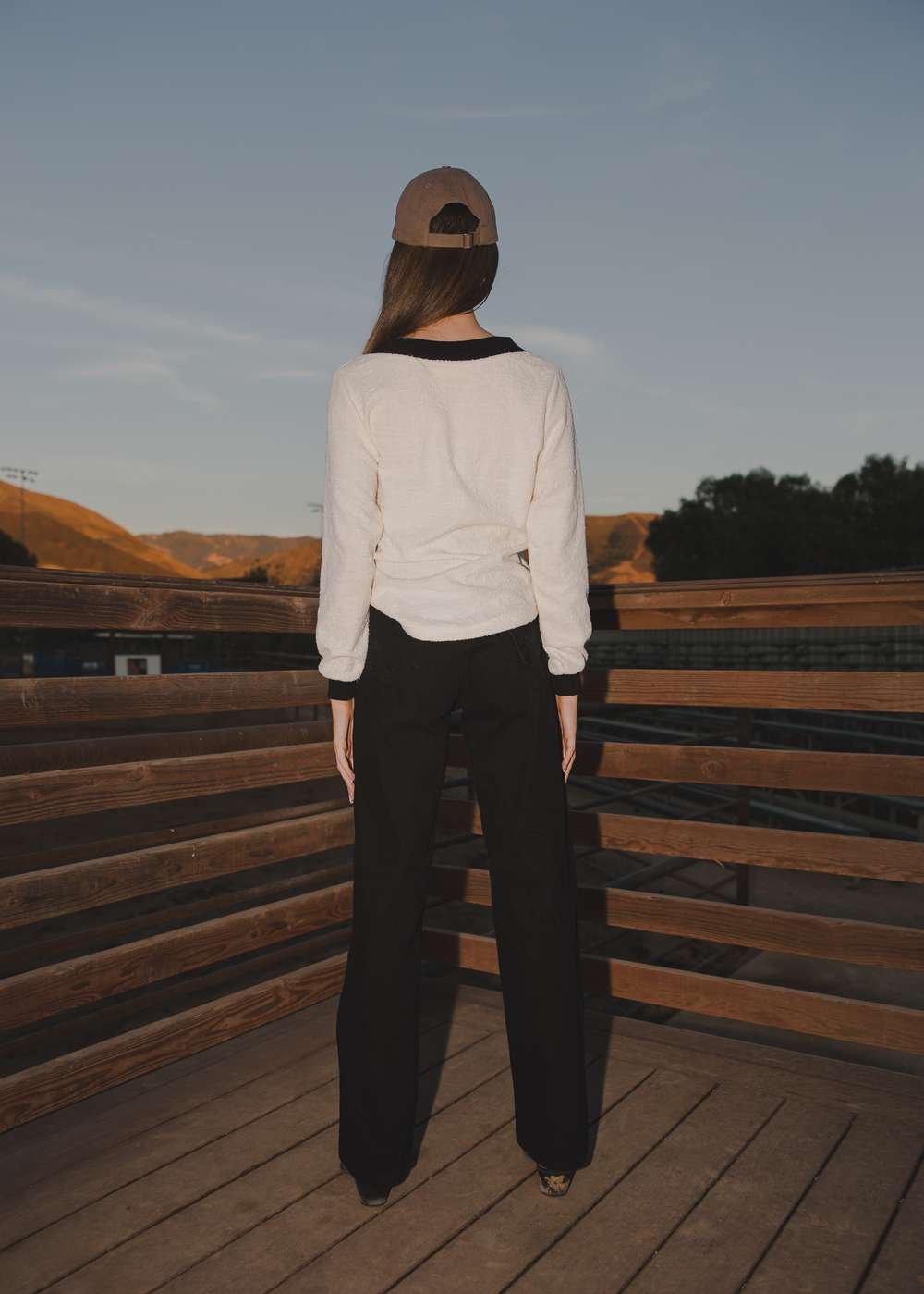 Milton Menasco | Fille Bouclé Cotton V-neck Sweater, Street_and_Saddle, local_plus_size_inclusive_ethical