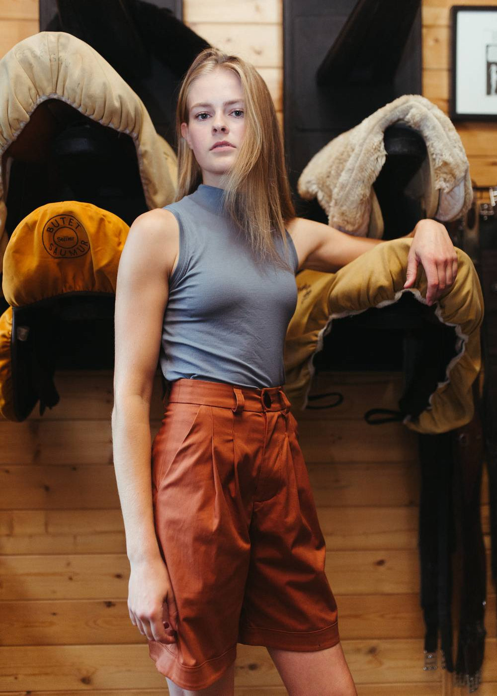Hickstead | High Waist Pleated Cotton Shorts, Street_and_Saddle, local_plus_size_inclusive_ethical