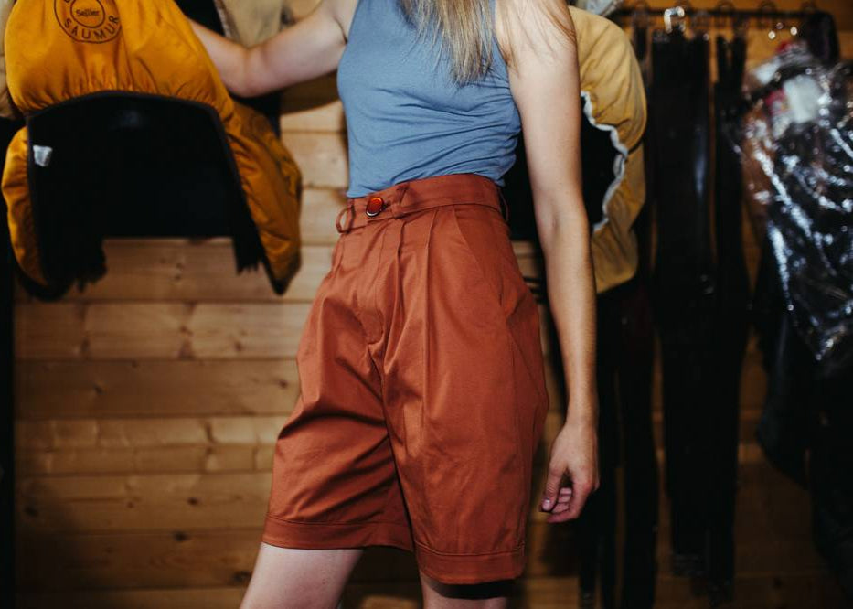 Hickstead | High Waist Pleated Cotton Shorts, Street_and_Saddle, local_plus_size_inclusive_ethical