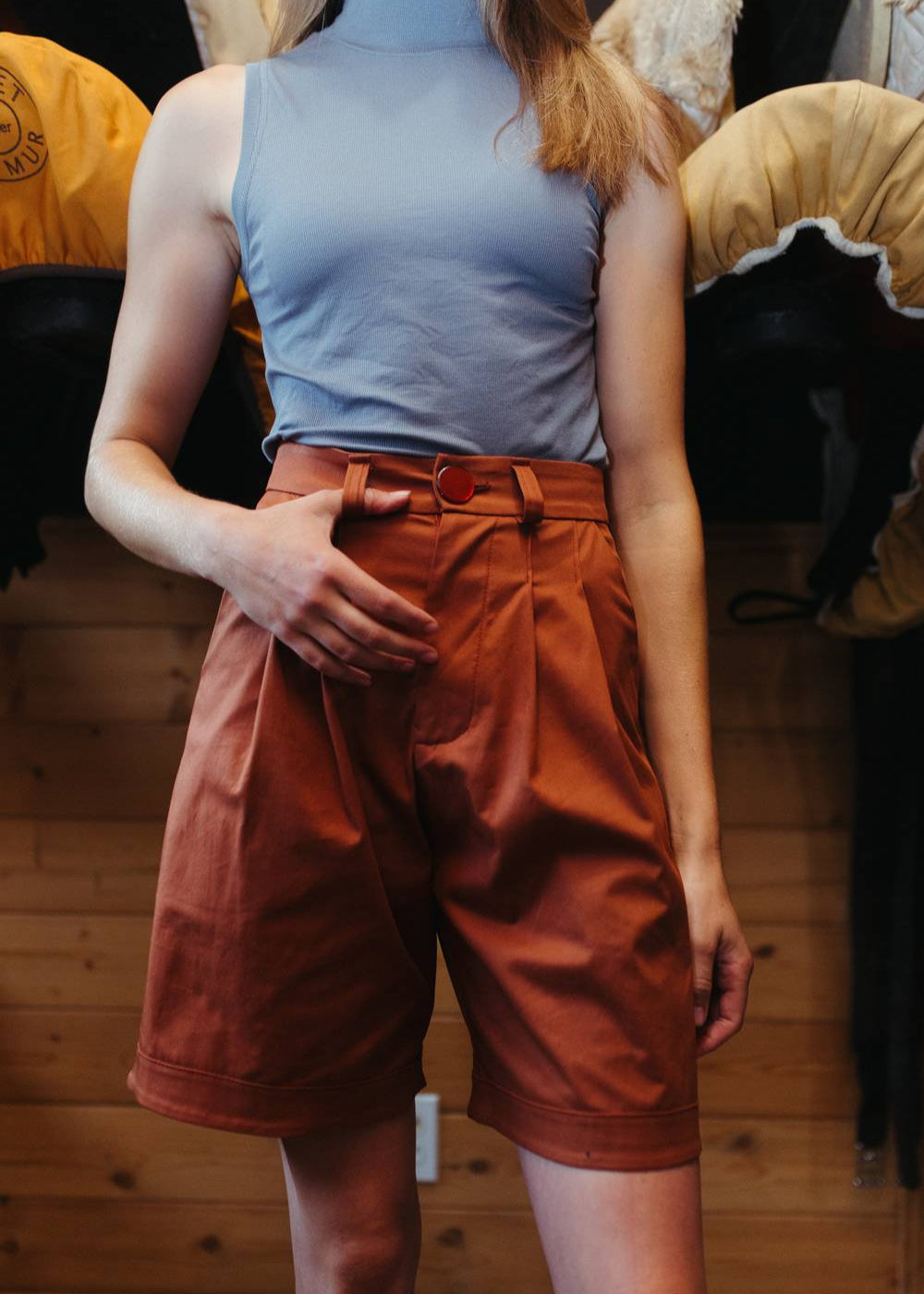 Hickstead | High Waist Pleated Cotton Shorts, Street_and_Saddle, local_plus_size_inclusive_ethical