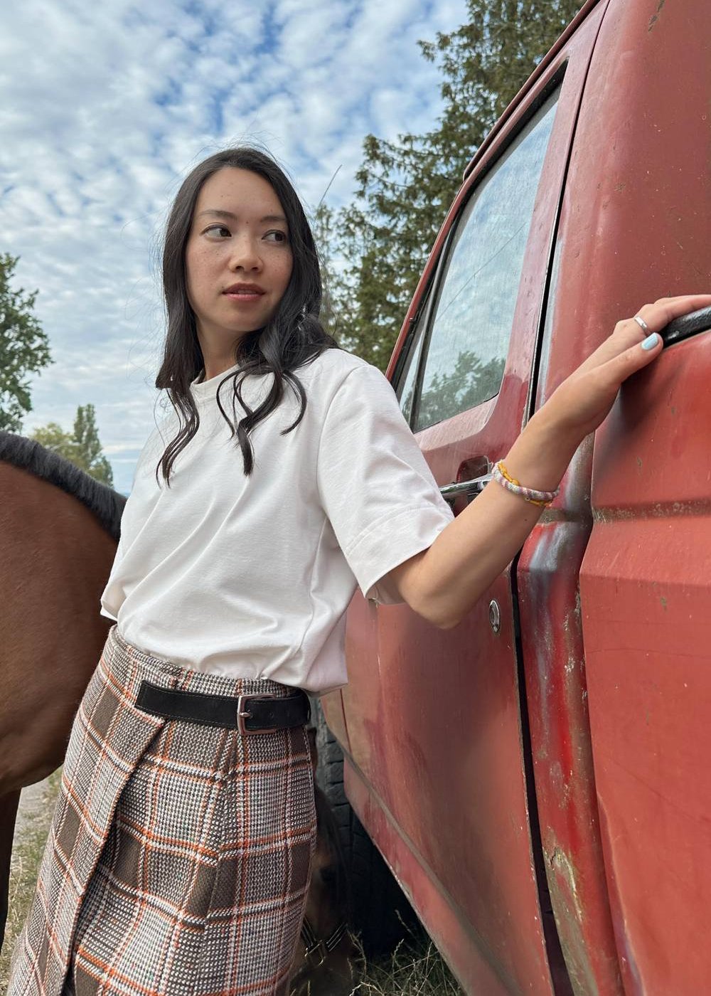 Ascot | Plaid Wool Skirt with Stirrup Buckle, Street_and_Saddle, local_plus_size_inclusive_ethical