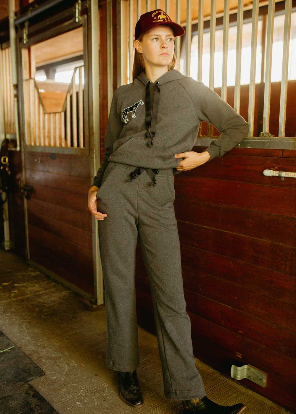Milton Menasco | Fleece High Rise Track Pant, Street_and_Saddle, local_plus_size_inclusive_ethical