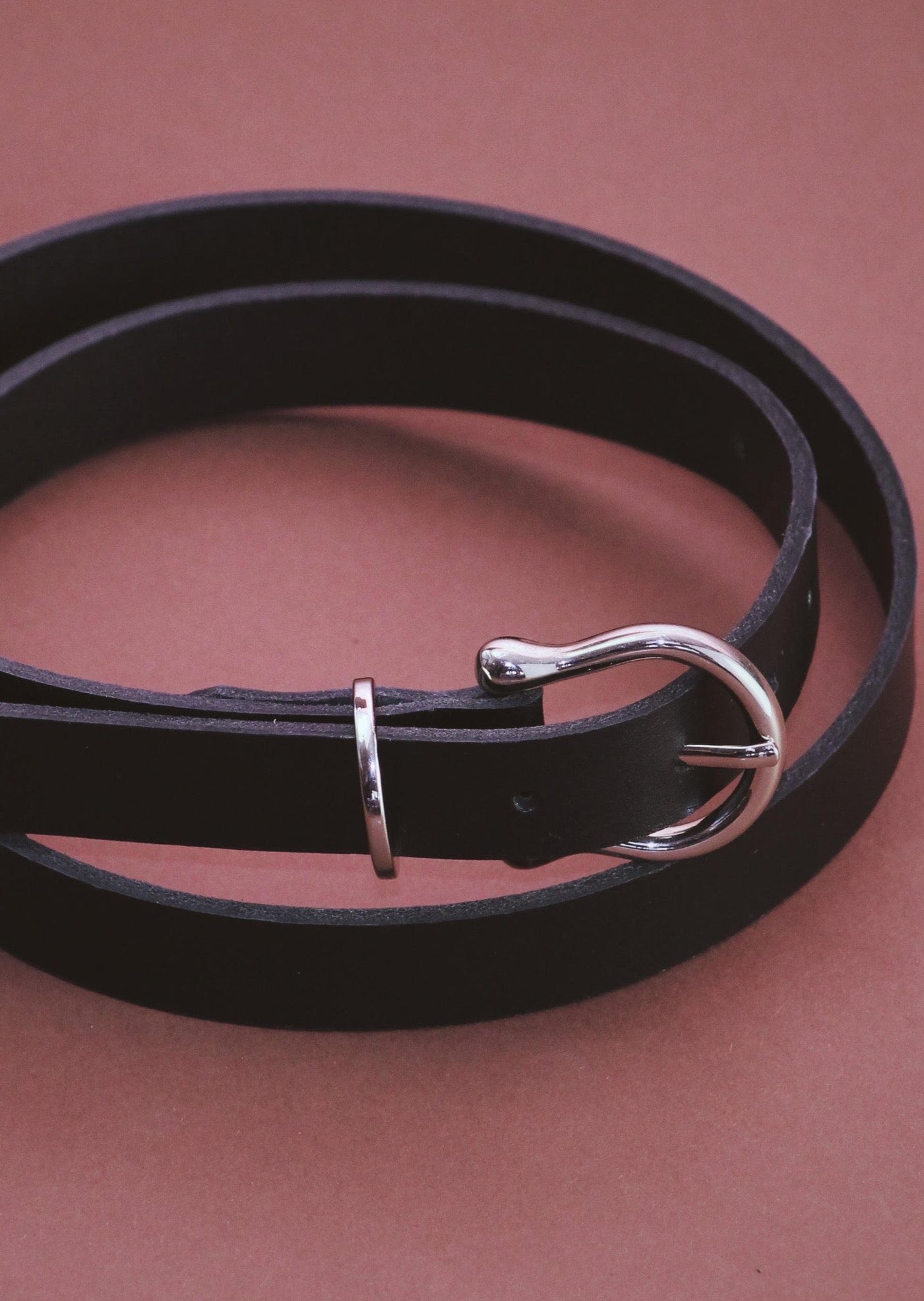 Horseshoe | Black Leather Belt - Street and Saddle