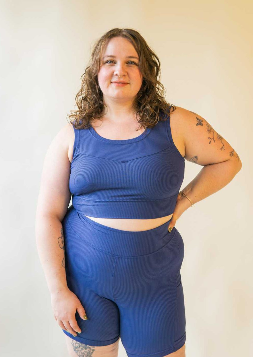 Bronco | Rib Knit Bralette Top in Navy, Street_and_Saddle, local_plus_size_inclusive_ethical