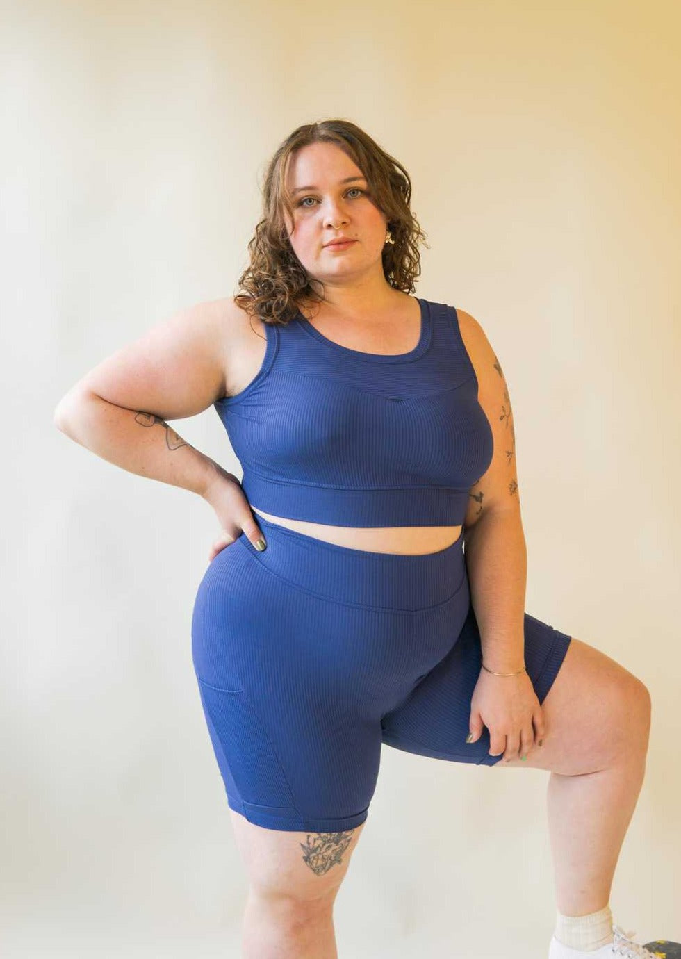 Bronco | Rib Knit Bralette Top in Navy, Street_and_Saddle, local_plus_size_inclusive_ethical