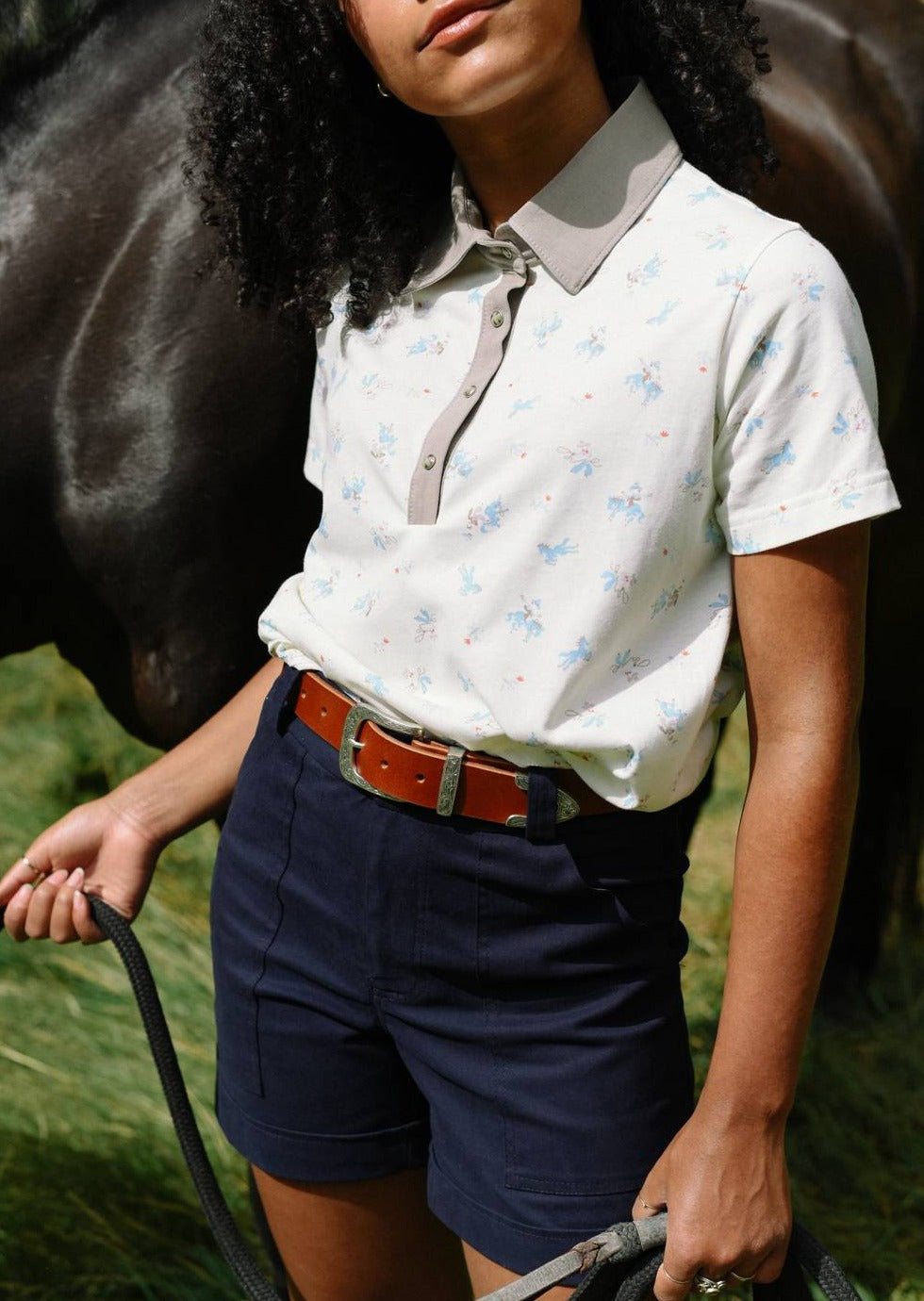Cowboy Polo | Short Sleeve Collared Top, Street_and_Saddle, local_plus_size_inclusive_ethical