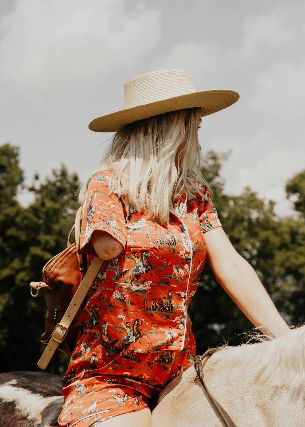 Lasso | Cowboy Silk Lounge Top, Street_and_Saddle, local_plus_size_inclusive_ethical
