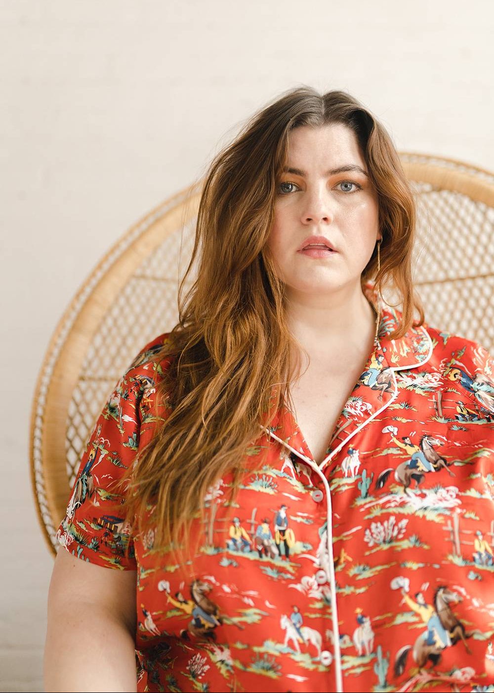Lasso | Cowboy Silk Lounge Top, Street_and_Saddle, local_plus_size_inclusive_ethical