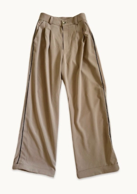 Milton Menasco | Hickstead Pleated Trouser with Piping, Street_and_Saddle, local_plus_size_inclusive_ethical