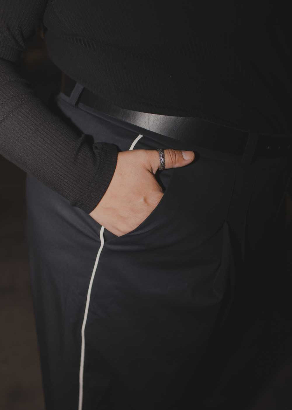 Milton Menasco | Hickstead Pleated Trouser with Piping, Street_and_Saddle, local_plus_size_inclusive_ethical