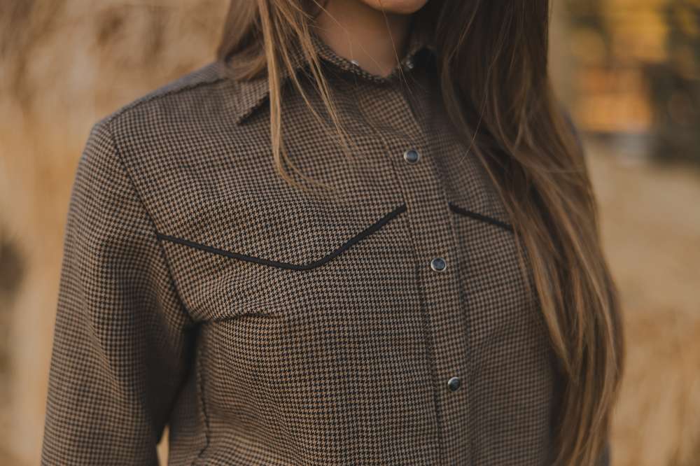 Milton Menasco | Colt Houndstooth Western Shirt, Street_and_Saddle, local_plus_size_inclusive_ethical