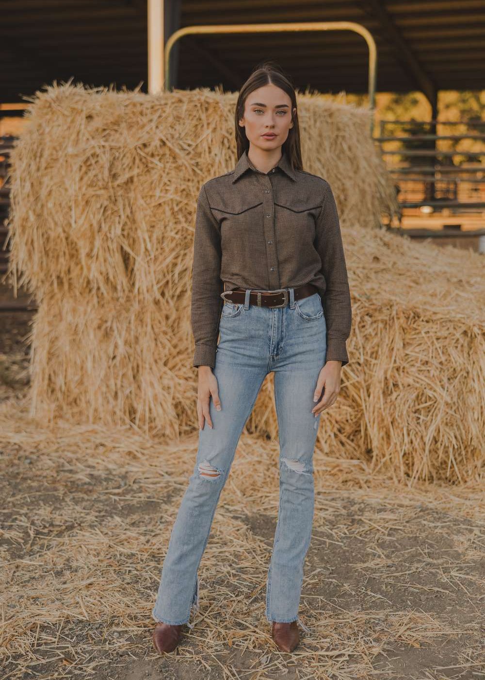 Milton Menasco | Colt Houndstooth Western Shirt, Street_and_Saddle, local_plus_size_inclusive_ethical