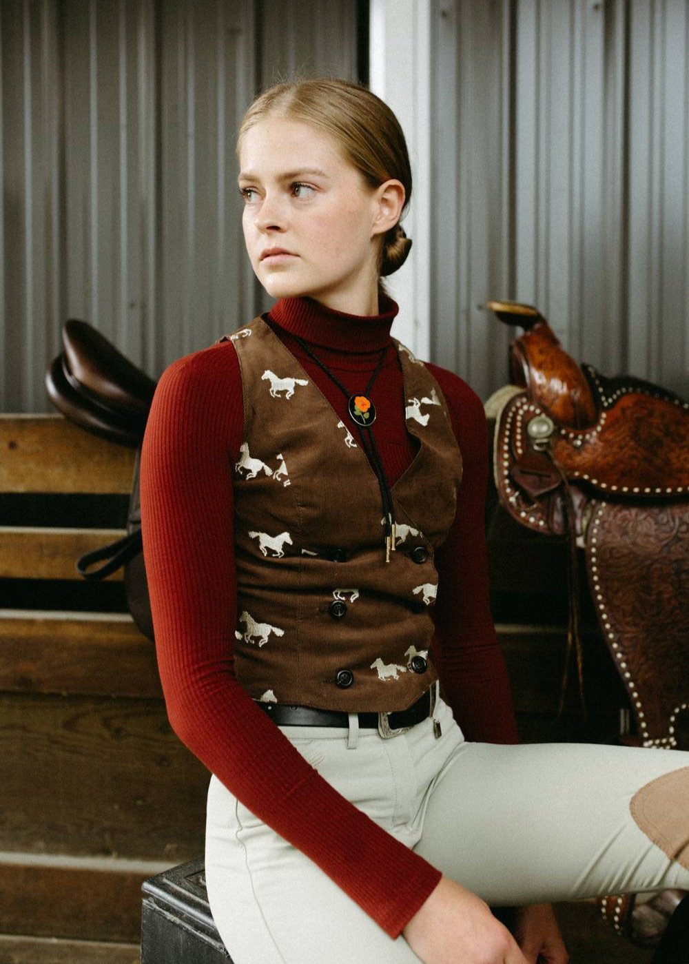 Haflinger | Tailored Corduroy Double Breasted Waistcoat Vest, Street_and_Saddle, local_plus_size_inclusive_ethical