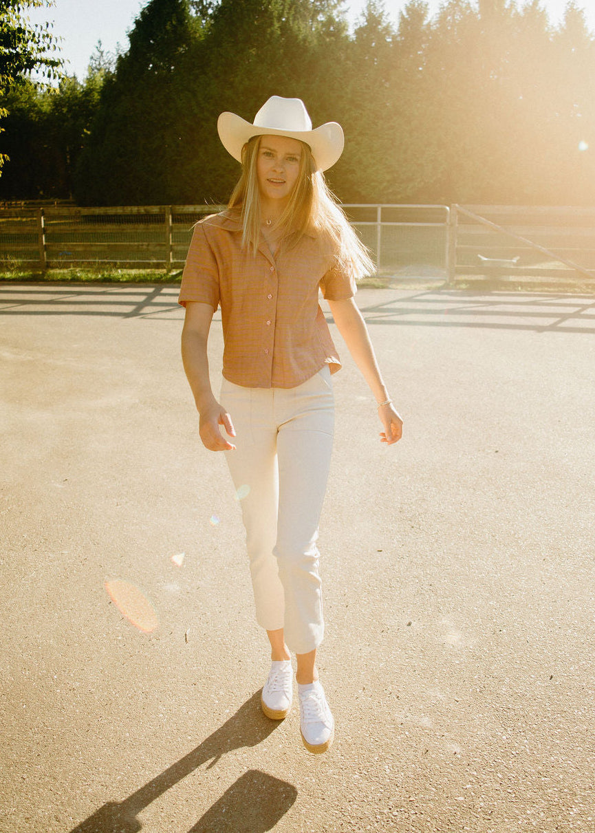 Peach Colt | Short Sleeve Linen Shirt, Street_and_Saddle, local_plus_size_inclusive_ethical