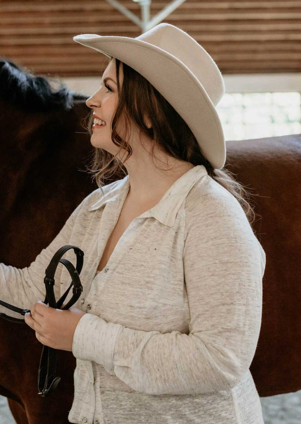 Horse Camp | Knit Linen Long Sleeve Blouse, Street_and_Saddle, local_plus_size_inclusive_ethical