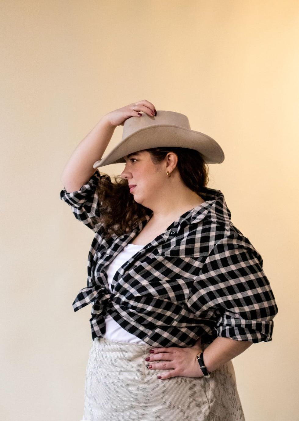 Milton Menasco | Colt Gingham Linen Western Shirt, Street_and_Saddle, local_plus_size_inclusive_ethical